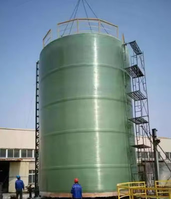 Tanque de FRP vertical e horizontal de GRP personalizado HCl Armazenamento de ácido benzoico tartárico málico