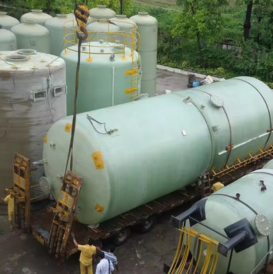 Tanque de fibra de vidro FRP horizontal de 1000L para armazenamento de água, óleo, gasolina, ácido alcalino