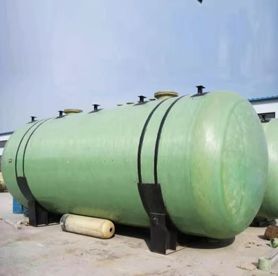 Tanque de fibra de vidro FRP horizontal de 1000L para armazenamento de água, óleo, gasolina, ácido alcalino