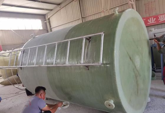 1800x6050 FRP Tanque de armazenamento com válvula de drenagem, resistente à corrosão FRP Tanque químico