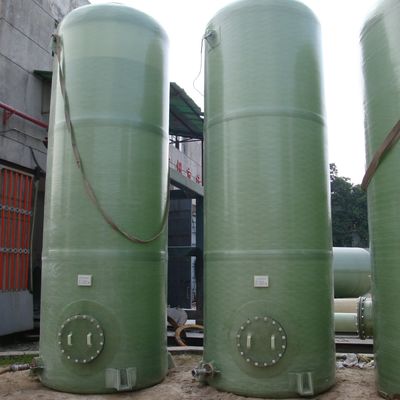 Tanques de armazenamento de produtos químicos industriais de FRP Capacidade personalizada Tanque vertical de FRP de fundo plano