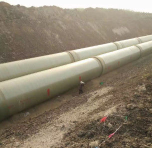 Tubo de fibra de vidro reforçado de plástico FRP redondo Tubo subterrâneo de areia de alta pressão