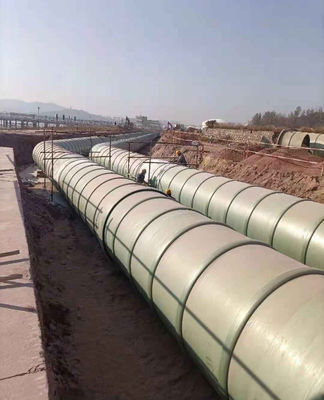 Tubo de FRP de grande diâmetro Tubo subterrâneo de tubos de GFRP 6m 12m comprimento liso