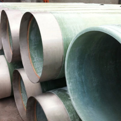 Tubo de FRP de grande diâmetro Tubo subterrâneo de tubos de GFRP 6m 12m comprimento liso