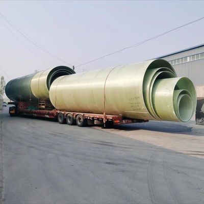 Tratamento de água Tubo de fibra de vidro de FRP Tubo redondo de FRP leve com flange impressa