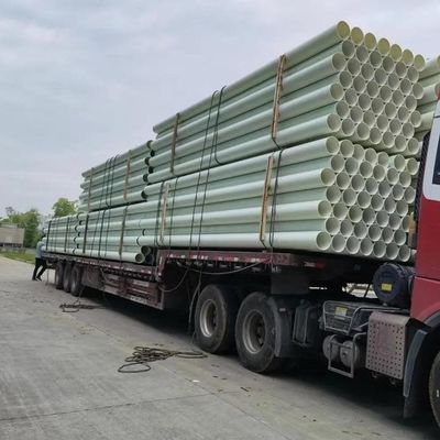 Tratamento de água Tubo de fibra de vidro de FRP Tubo redondo de FRP leve com flange impressa
