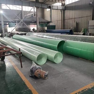 Tratamento de óleo Tubo de FRP redondo com flange impressa, tubo de FRP de enrolamento de filamento