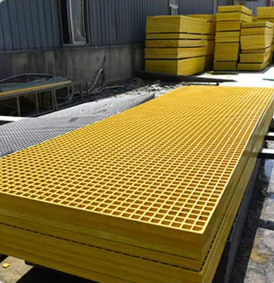 Grelha de malha de FRP GRP Quadrada Pesada, Grelha de piso de fibra de vidro Resistente à corrosão
