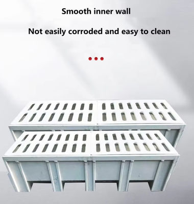 FRP GRP 200mm Fibra de vidro Trench Drain Grates Gutterway Anti-corrosião Facil de limpar