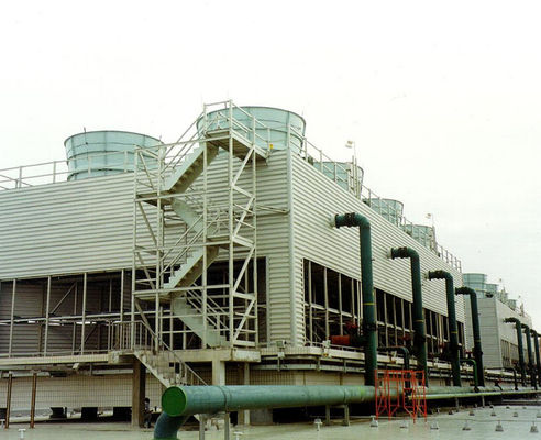 Torre de refrigeração de fluxo contador de FRP Quadrada Redonda GRP Quadrada Tipo de refrigeração de fluxo