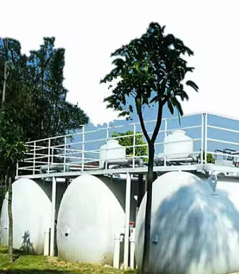 Tanques de armazenamento de FRP de plástico reforçado com fibras Tratamento de águas residuais Forma cilíndrica