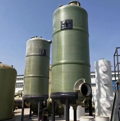 Fibra de vidro FRP Torre de absorção de névoa de ácido GRP HCL recipiente de armazenamento de ácido clorídrico