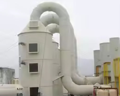 Torre de absorção de borbulhas de névoa ácida / névoa de amônia Com estrutura cilíndrica de FRP