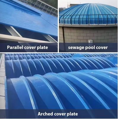 Cobertura de arco de FRP não deslizante de placa de coleta de gás Cobertura de piscina de esgoto de plástico reforçada com fibras