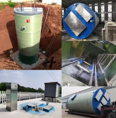 Estação de bombeamento de águas residuais FRP Construção Estação de bombeamento de águas residuais de fibra de vidro pré-fabricada