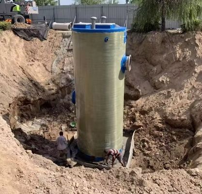 Estações de bomba pré-fabricadas de FRP GRP integradas para solução de tratamento de esgoto para controlo de inundações