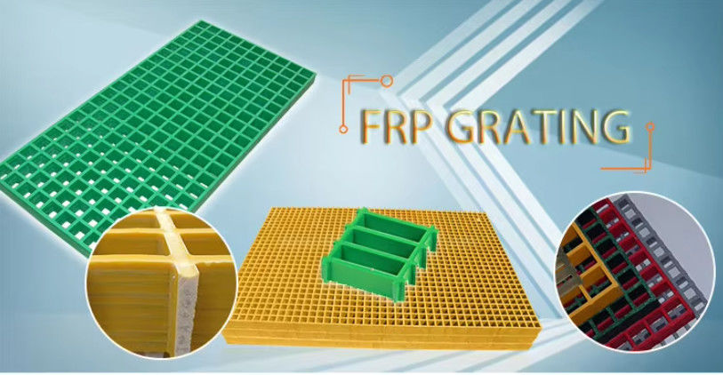 Grelha de malha de FRP GRP Quadrada Pesada, Grelha de piso de fibra de vidro Resistente à corrosão