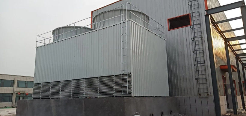 FRP GRP Estrutura de entrada de ar dupla torre de resfriamento de água fluxo cruzado quadrado ruído baixo