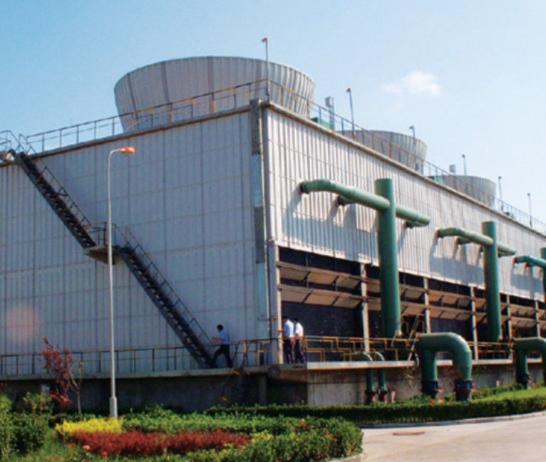 Torre de refrigeração de fluxo contador de FRP Quadrada Redonda GRP Quadrada Tipo de refrigeração de fluxo