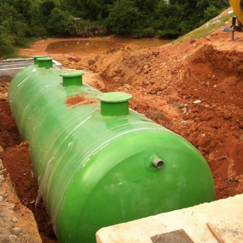 Instalação subterrânea FRP Tanque séptico Tanque de armazenamento de esgoto 1-150m3 Capacidade