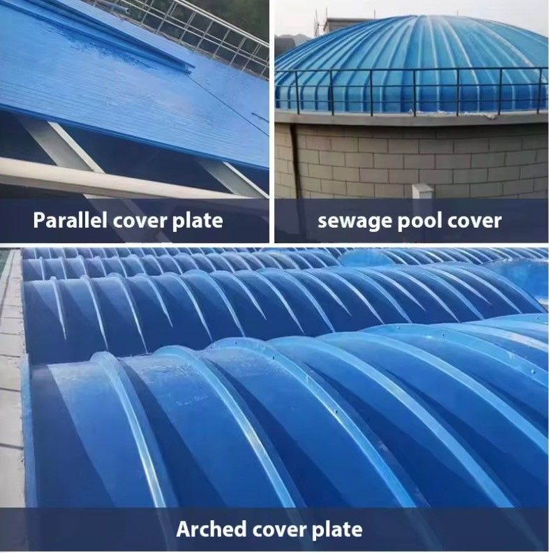 Cobertura de arco de FRP não deslizante de placa de coleta de gás Cobertura de piscina de esgoto de plástico reforçada com fibras