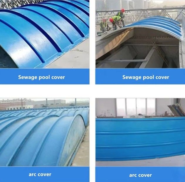 Resíduos industriais de piscinas de FRP Cobertura de fibra de vidro Roof corrugado Chapa de azulejos Retardante de chamas